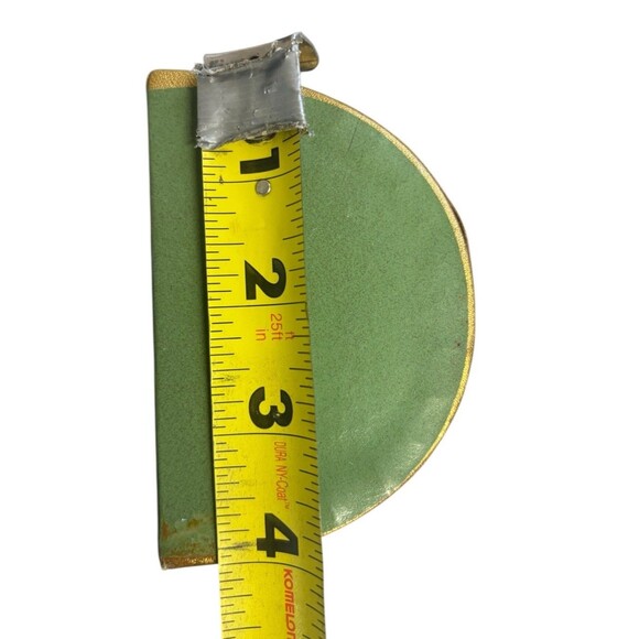 Midcentury Olive Green And Gold Half Circle Bookends. Vintage Home Decorations - Picture 10 of 10